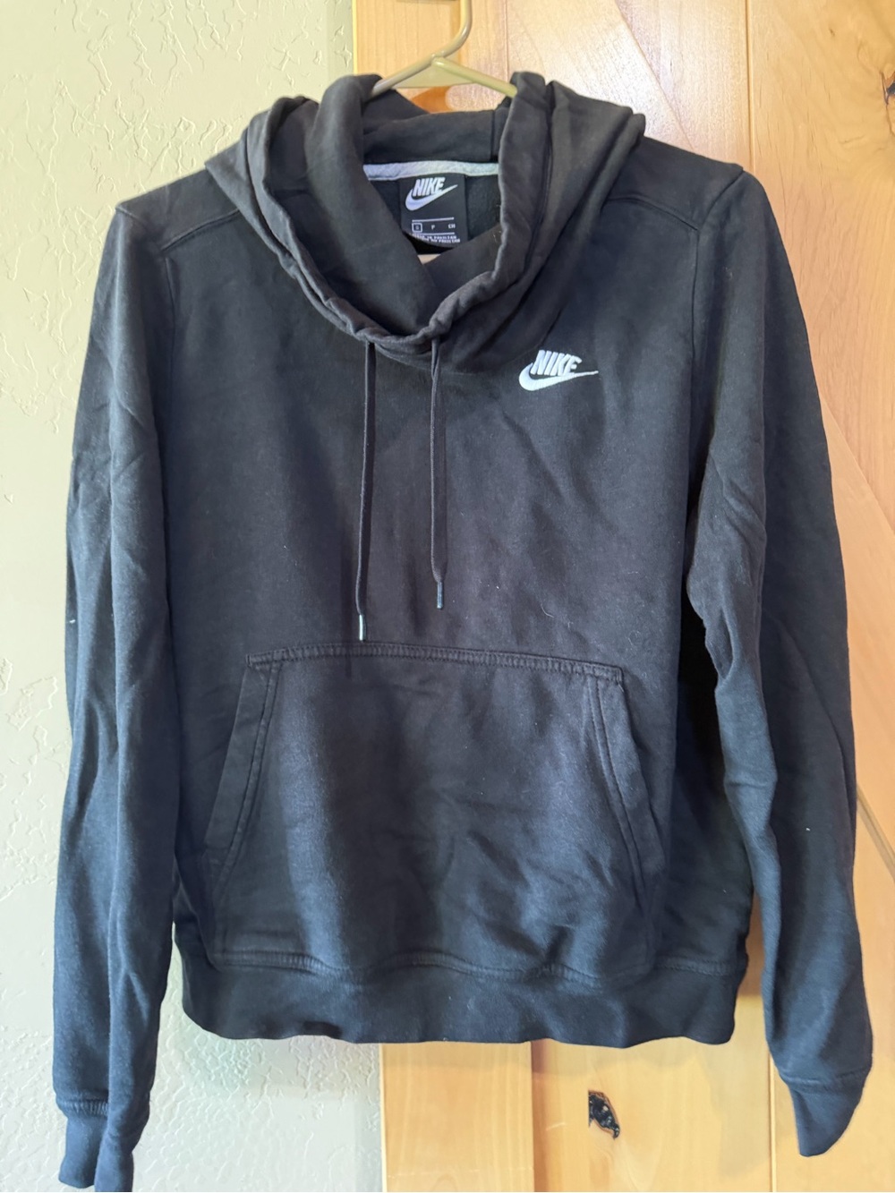 Nike Black Pullover Hoodie with White Swoosh